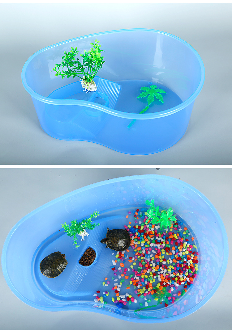 无盖乌龟缸水族露晒台金鱼盒龟箱宠物用缸大 养龟塑料盆现货批发