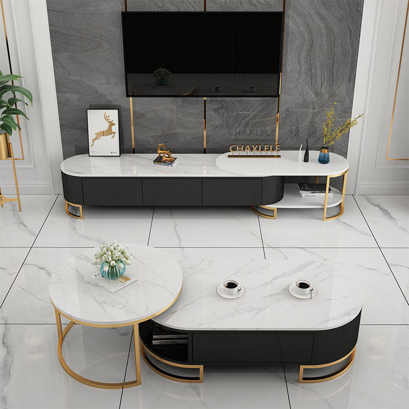 toya岩板视听柜茶几组合现代简约轻奢柜客厅电视柜北欧电视柜