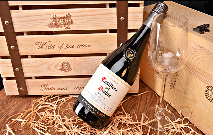 智利进口红酒 干露红魔鬼西拉干红葡萄酒 750ml