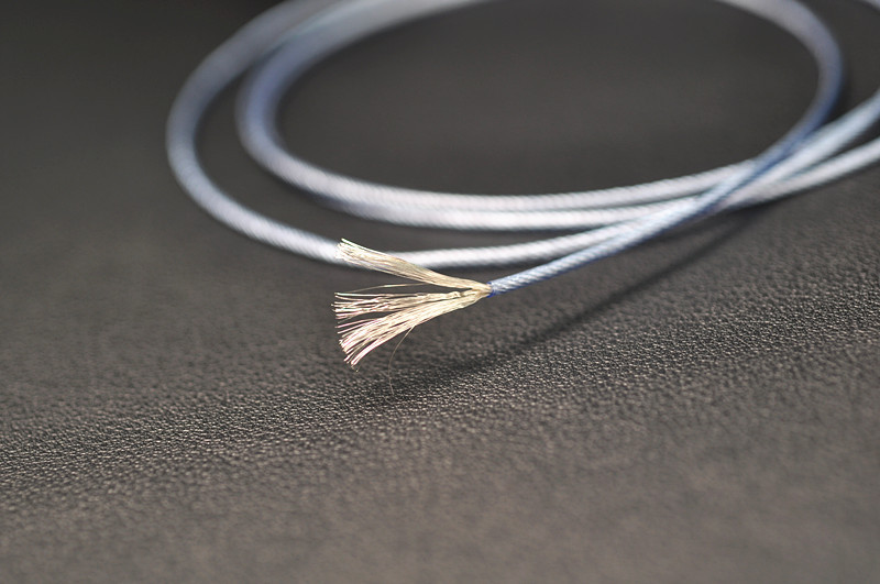 鹰标litz 22awg 7n冷冻单晶铜镀银 耳机线 散线透明蓝外皮柔软