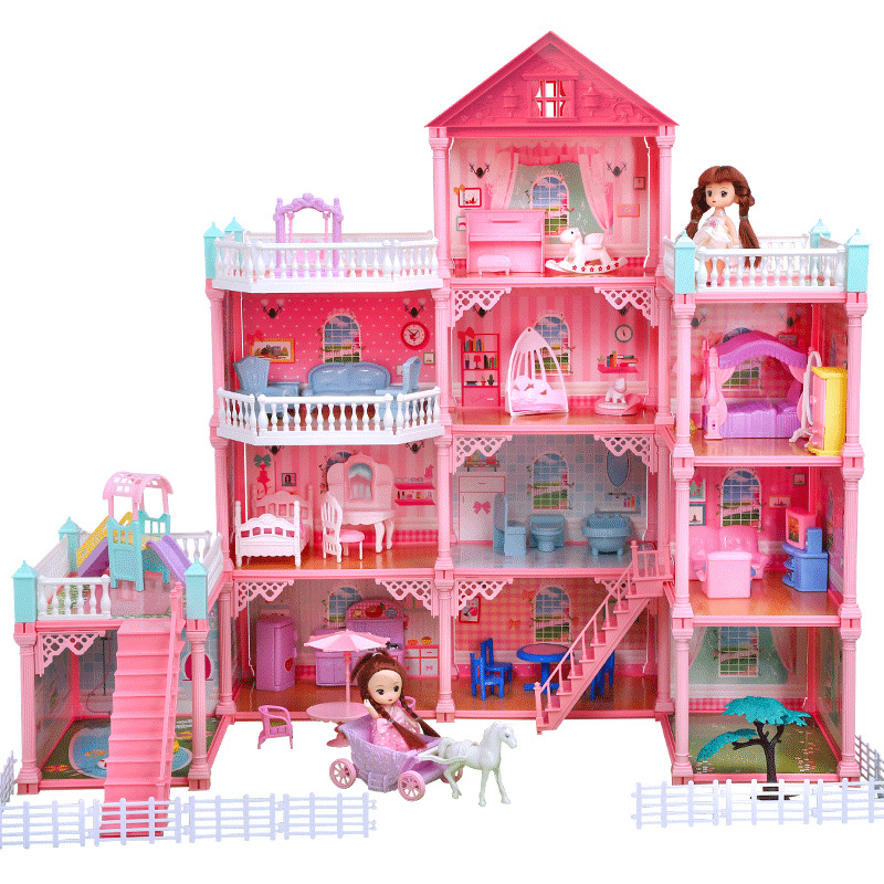 New House Girls Playing House Doll Set Realistic Princess Castle House Toy Children's Birthday Gifts