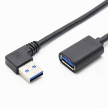 90度直角右弯USB3.0公对母数据线铜usb弯头 3.0延长线