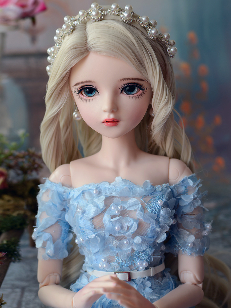 多丽丝娃娃正版蓝色长裙手工改妆bjdsd换装公主送女孩洋娃娃玩具