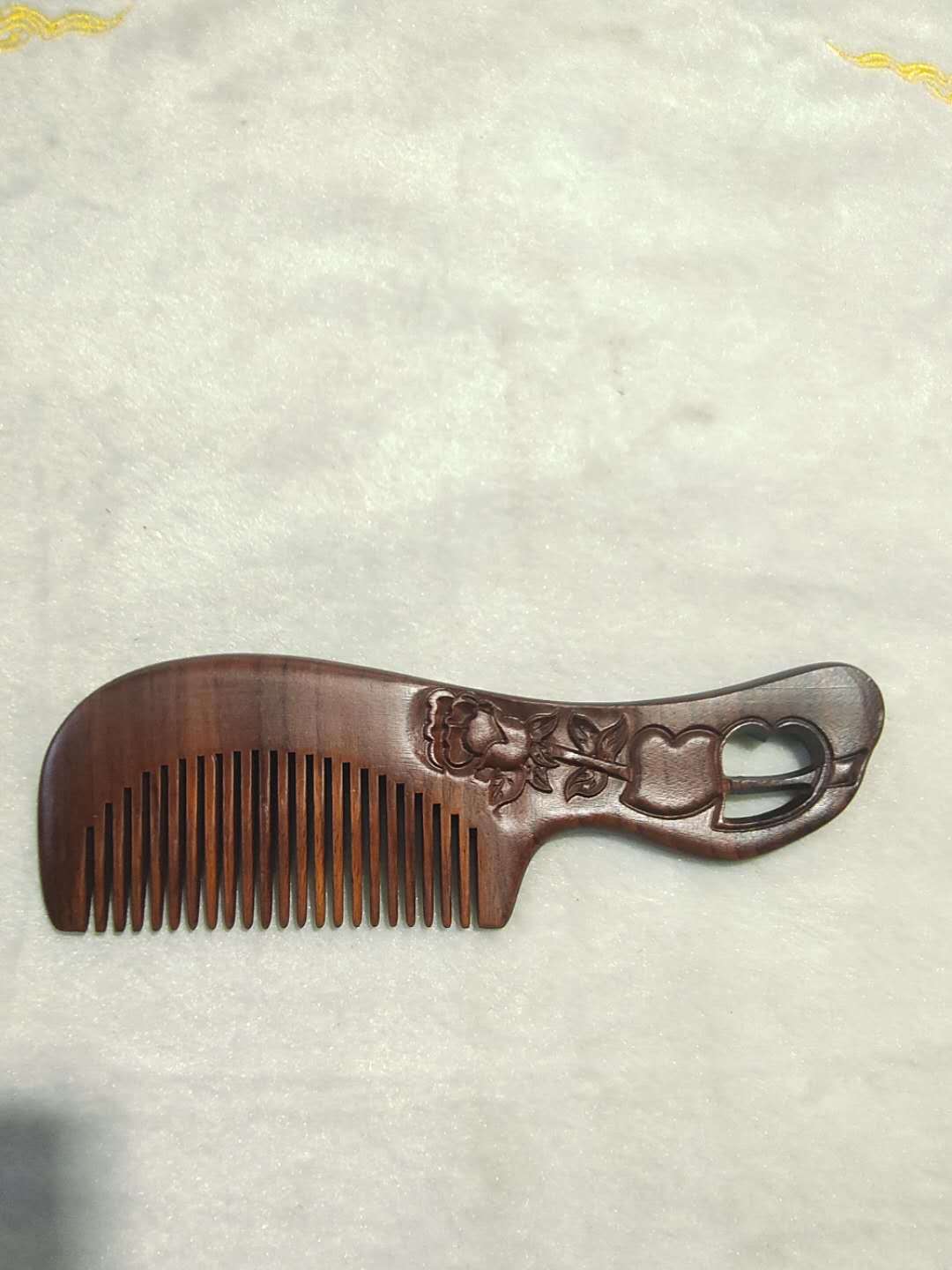 紫檀木梳 紫檀木雕花木梳 情侣龙凤雕刻美发梳厂家批发紫檀木梳子