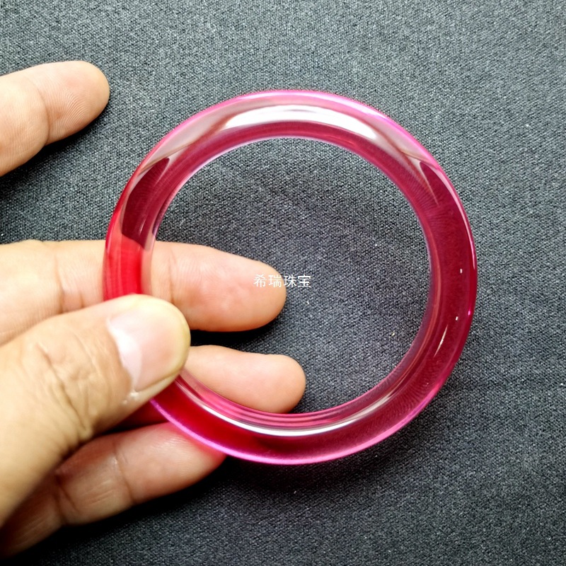 希瑞珠宝高硬度莫氏9合成红宝石手镯红刚玉玉镯一件起批