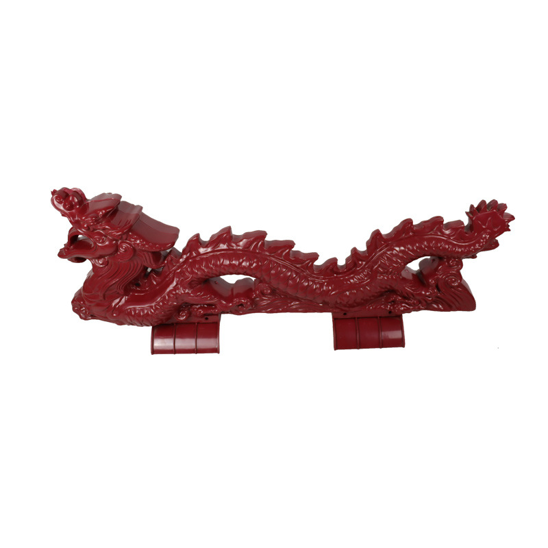 厂家批发合成树脂瓦双龙戏珠别墅屋顶装饰品仿古瓦二龙戏珠屋脊瓦