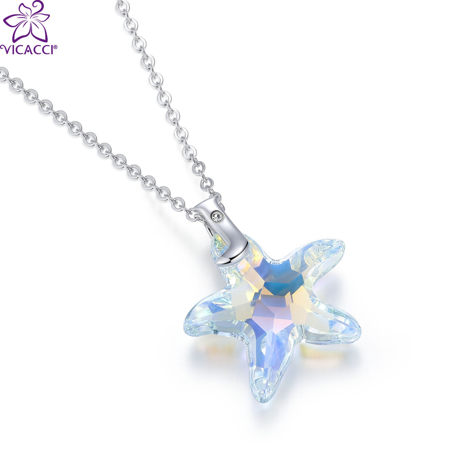 925银海洋之星吊坠项链采用施华洛世奇元素水晶