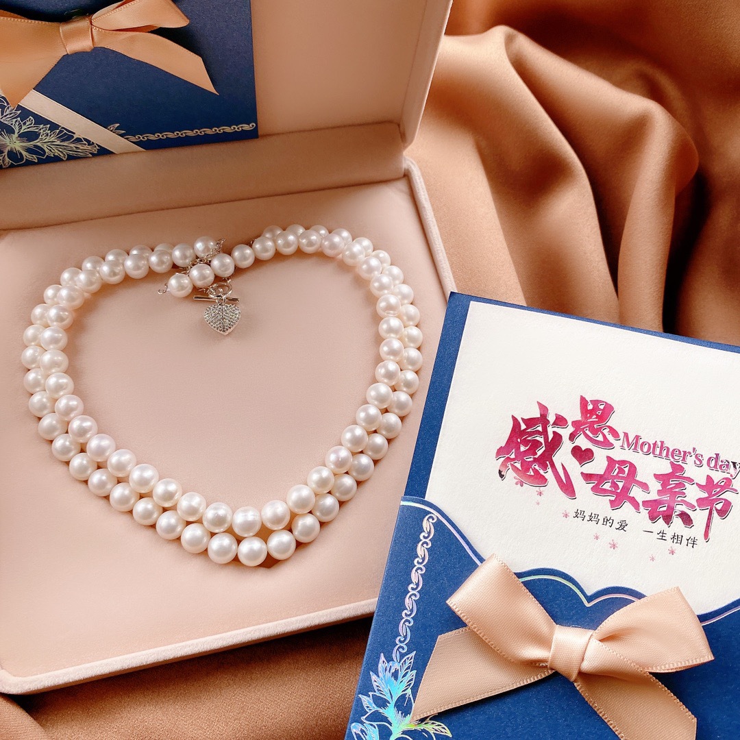 经典款送妈妈母亲节礼物天然3a淡水珍珠项链表皮光滑1011mm近圆