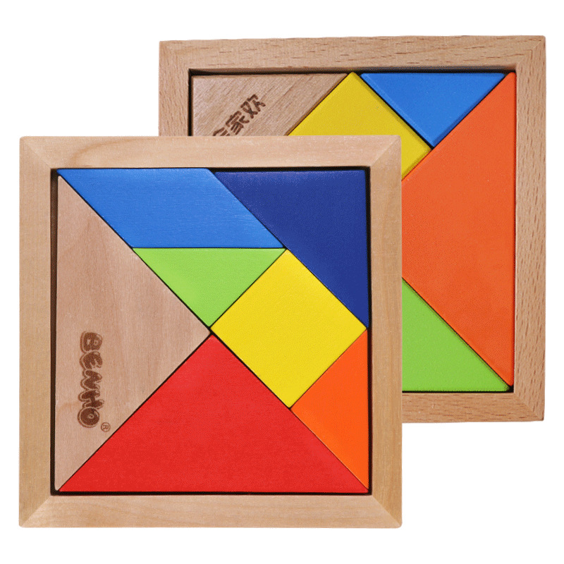 智力儿童七巧板几何智力拼图2-3-4-5-6岁宝宝男女孩木质早教玩具