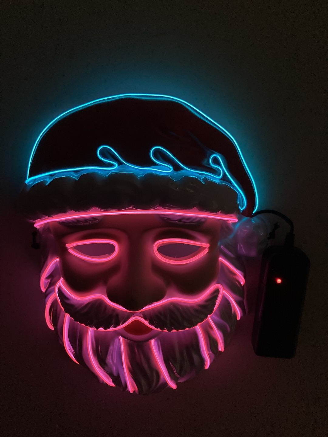 面具 发光面具 新款现货 圣诞老人喜庆搞怪道具 圣诞节日新品