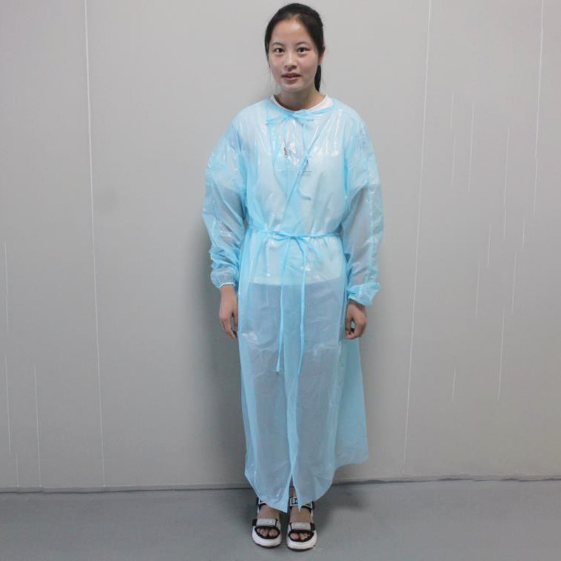 民用一次性cpe隔离衣防护服 塑料连体衣 防尘 反穿拇指扣穿戴