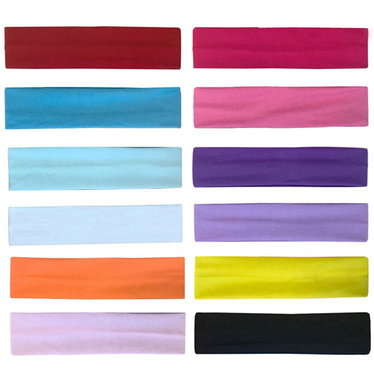 Solid Color Sports Headband Yoga Elastic Hair Bag Sports Scarf Fitness Running Perspiration Absorbing Cotton Headscarf Cotton Hair Band