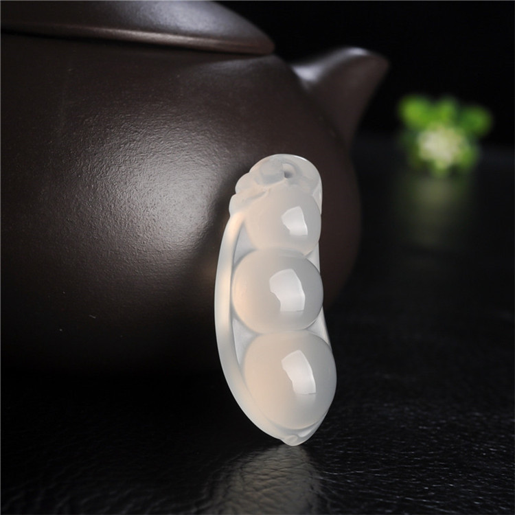 a货玉髓玛瑙四季平安豆吊坠男女款礼物礼品挂件玉器玉坠吊坠直播