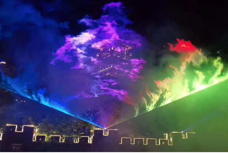 激光灯户外地标全彩动画图案镭射灯广告投影景点公园山体亮化舞台