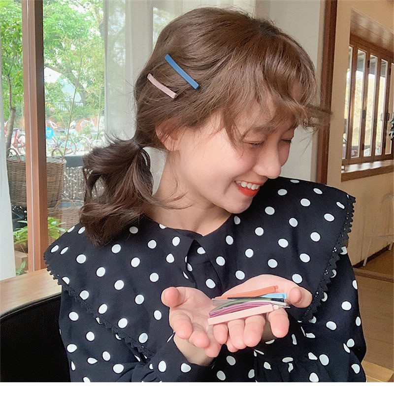 莫兰迪色泫雅发夹女学生韩国简约发卡一字夹ins网红刘海夹子发饰