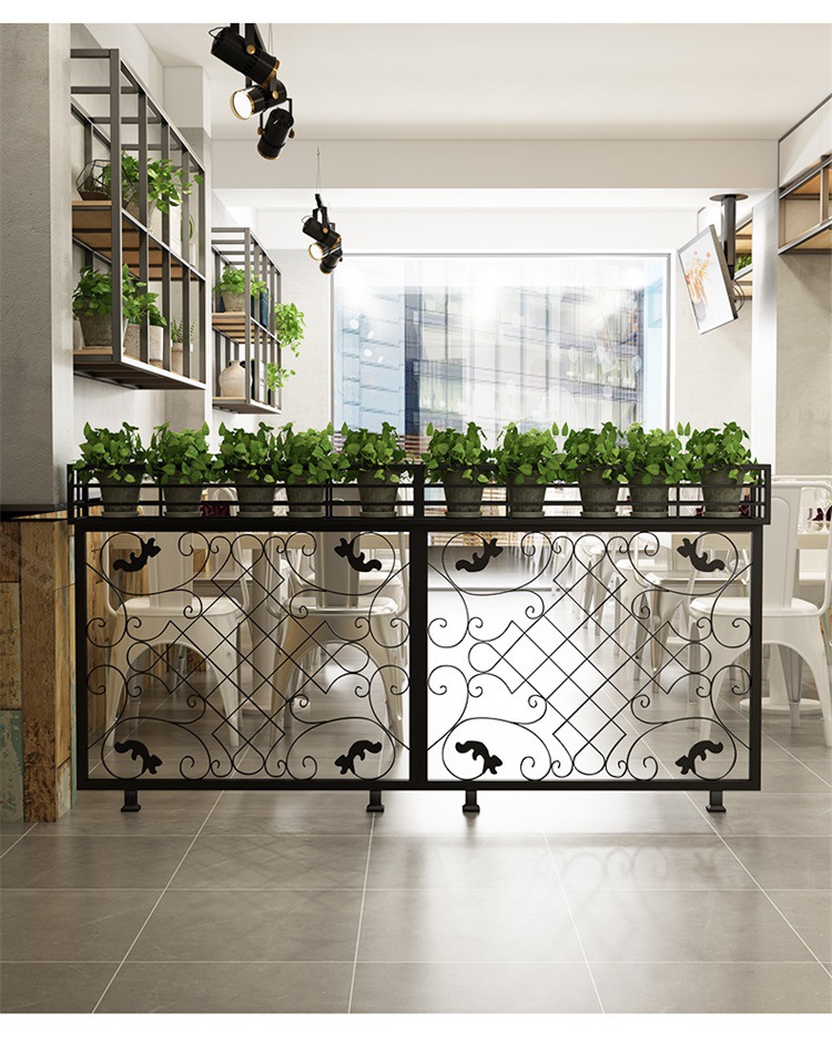 餐厅屏风隔断花架 火锅店铁艺卡座饭店酒吧过道屏风绿植装饰围栏