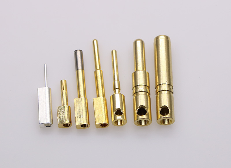 加工定制 镀金铜针 航空冠簧插孔螺纹式公母对接插针插孔端子