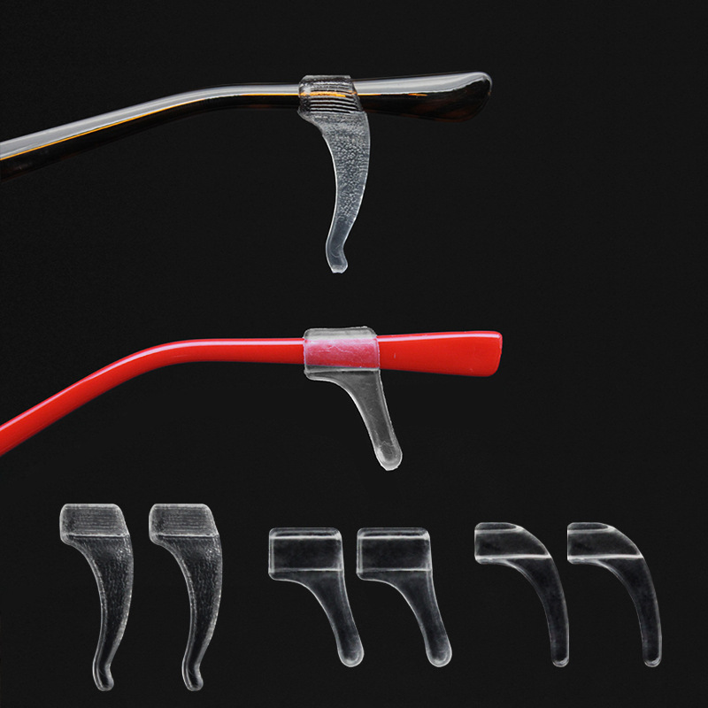 眼镜防滑套透明固定耳勾耳套耳托运动防掉钩夹耳后防脱落脚套配件