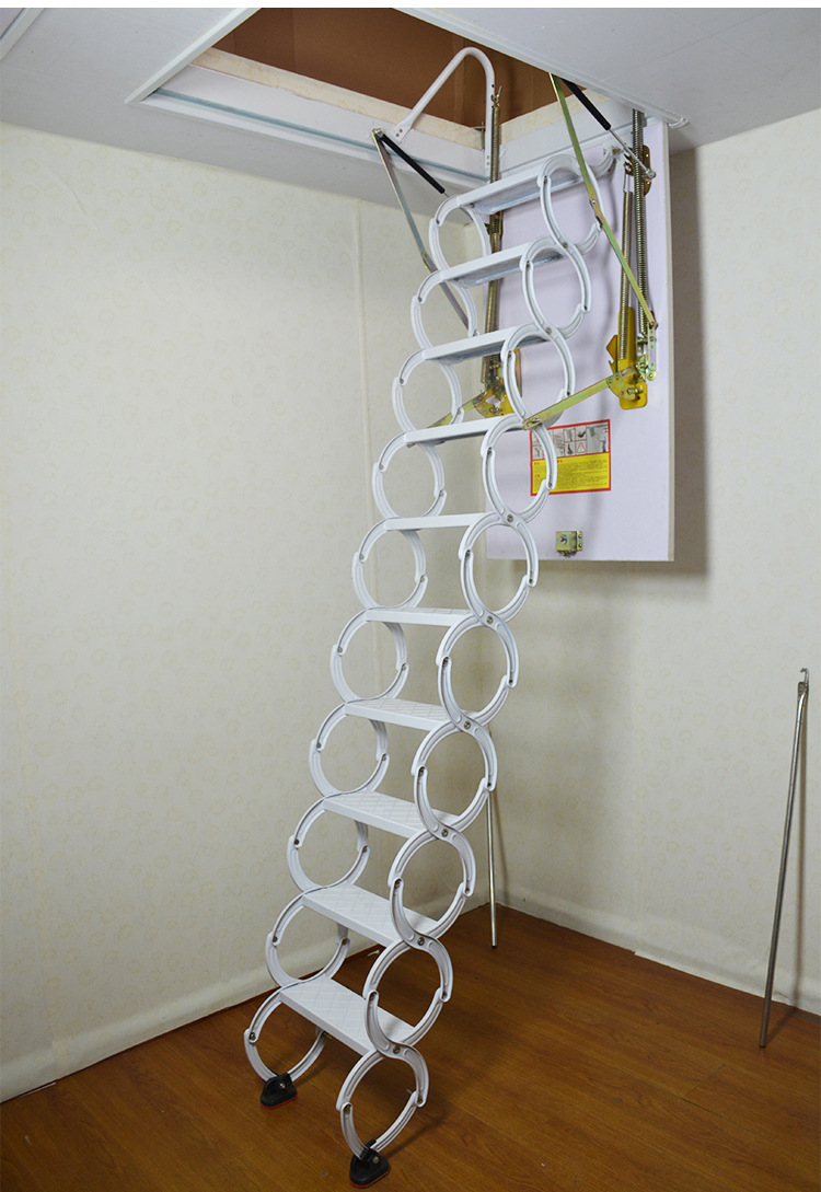 半自动阁楼楼梯 家用室内别墅复式 升降折叠隐形伸缩梯阁楼