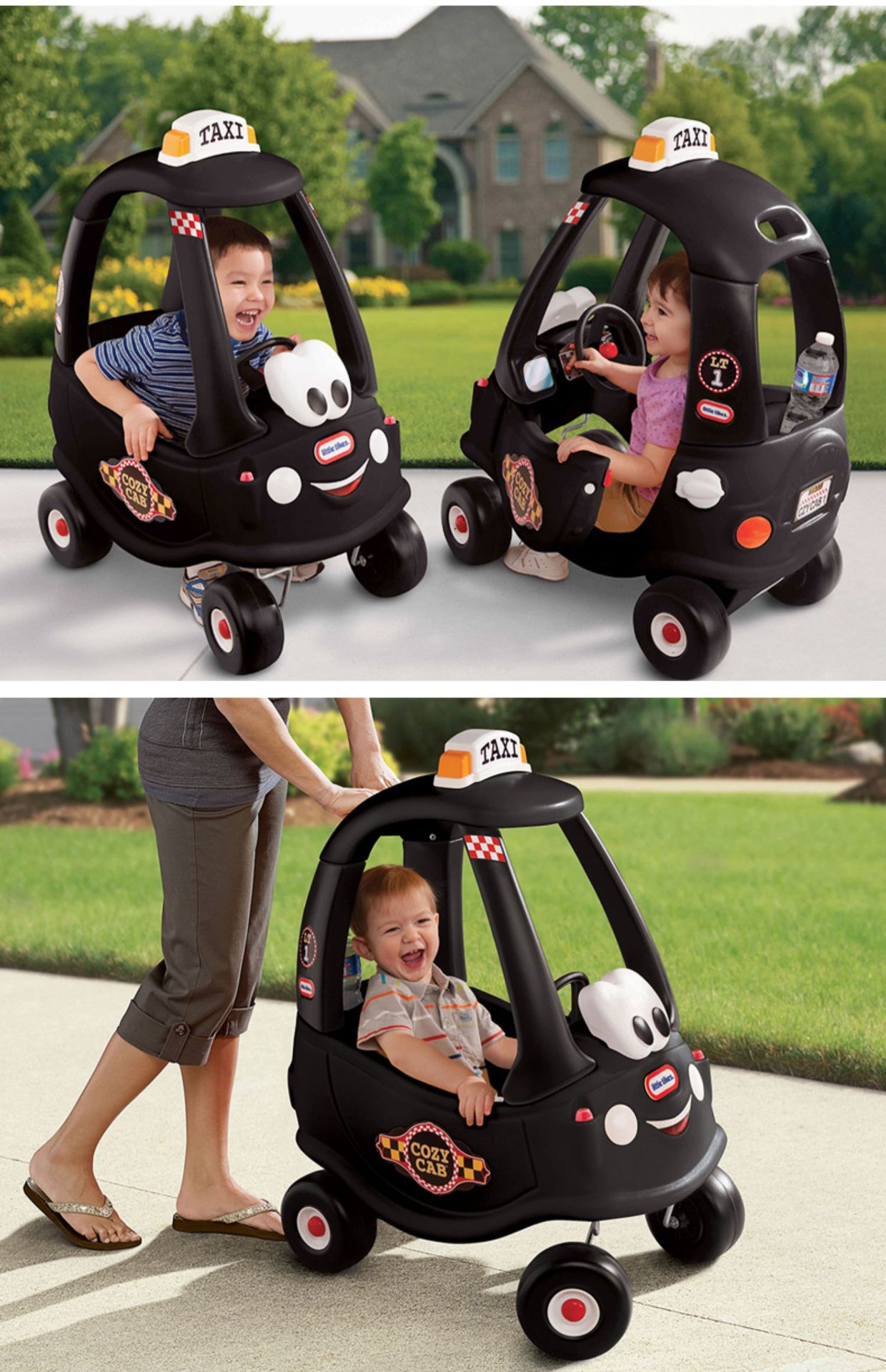 美国进口小泰克儿童小房车宝宝四轮滑行踏行车小警车出租车卡车