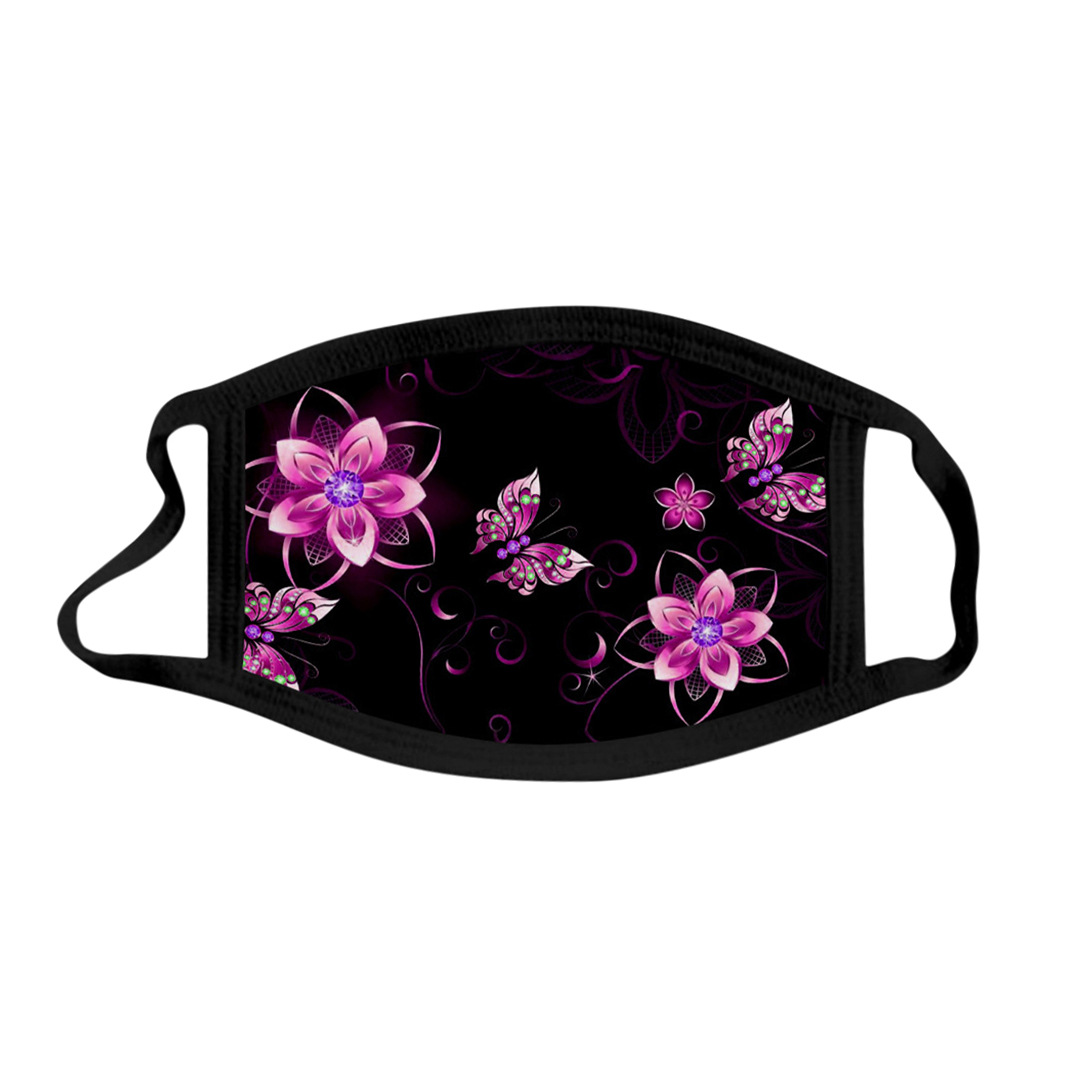 跨境热卖蝴蝶印花图案口罩棉成人布口罩订制可水洗棉质口罩定做