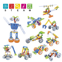 亚马逊新款软胶积木拆装机器人 儿童玩具学习DIY汽车男孩教育玩具