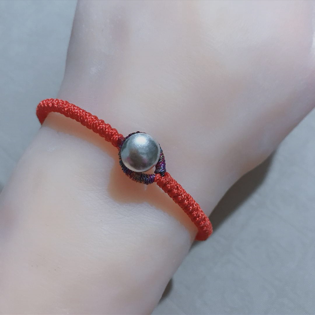 黑泰银饰 本命年红绳手环s925纯银手工编绳手链男女情侣原创设计