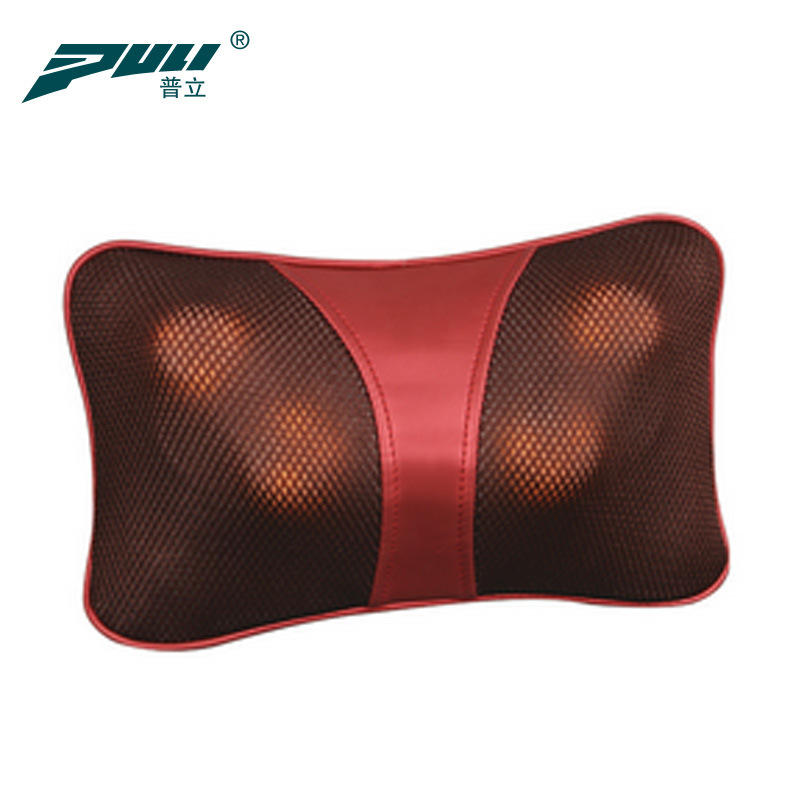 普立车载按摩器电动按摩枕颈部按摩器车家两用多用腰背按摩器材