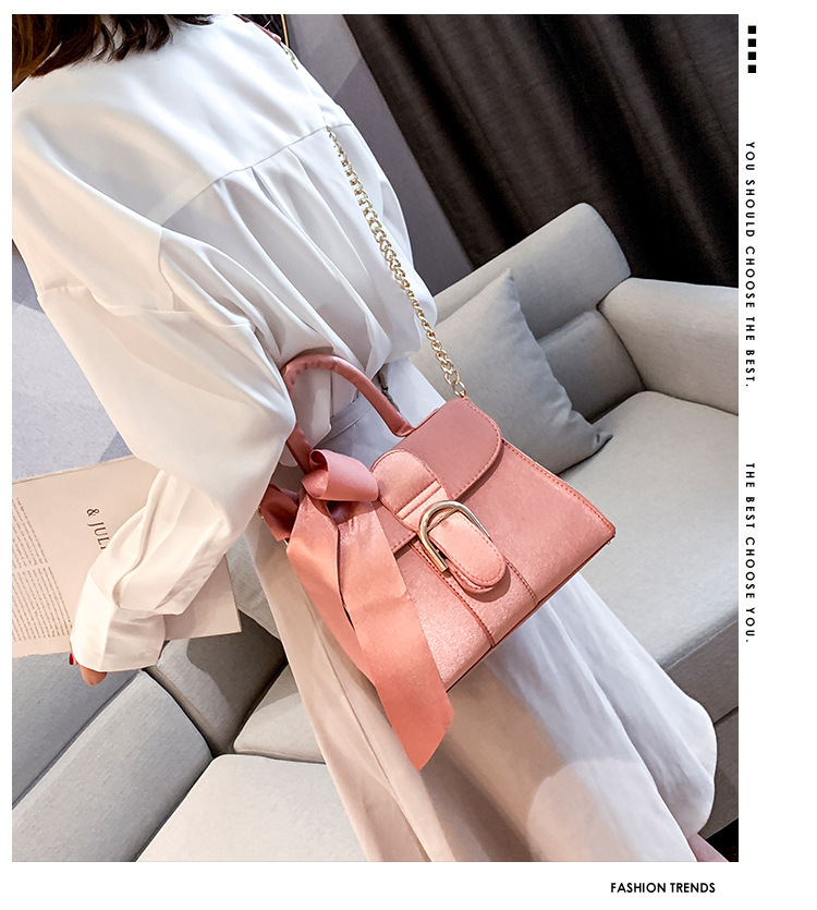 Spring and Summer Bags Women's 2021 New Fashion Korean Style Scarf Portable Messenger Bag Internet Celebrity Solid Color Fashion Casual Shoulder Bag