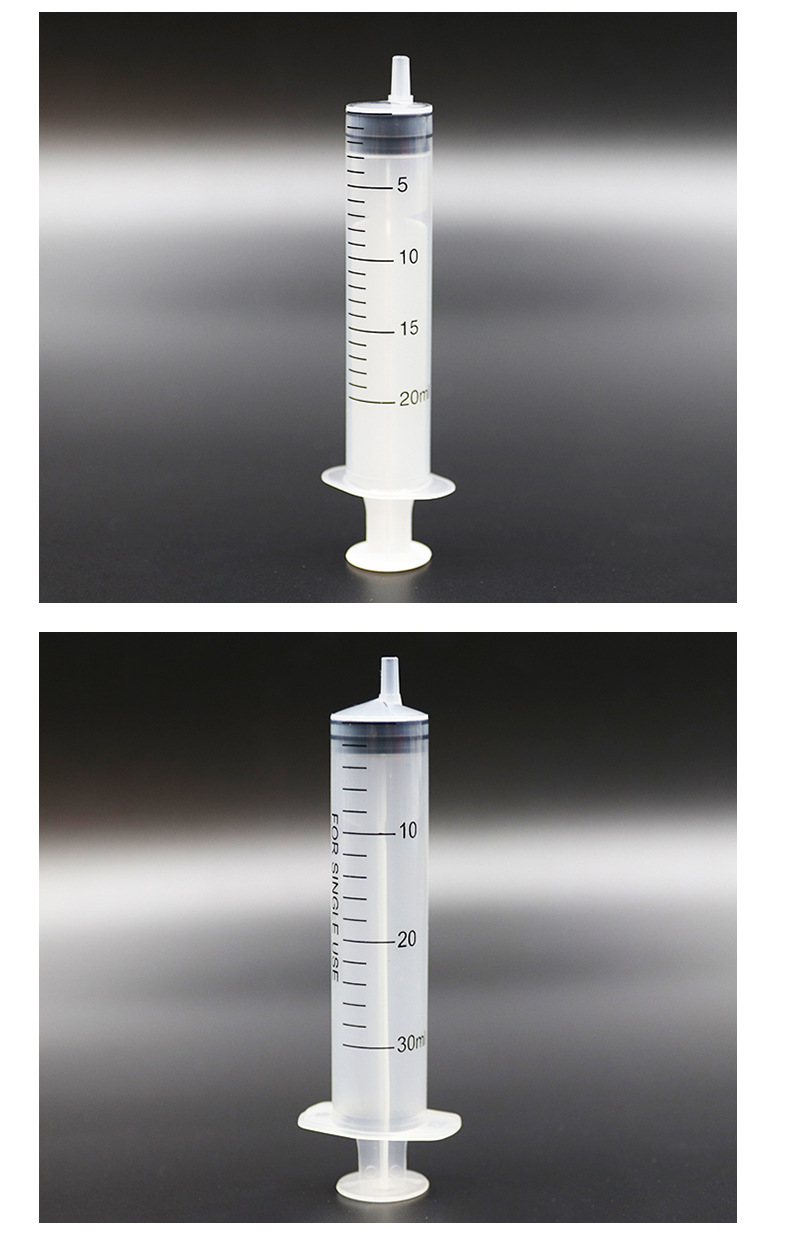 厂家批发一次性注射器 手推塑料针筒20ml 工业点胶针筒动物喂食器