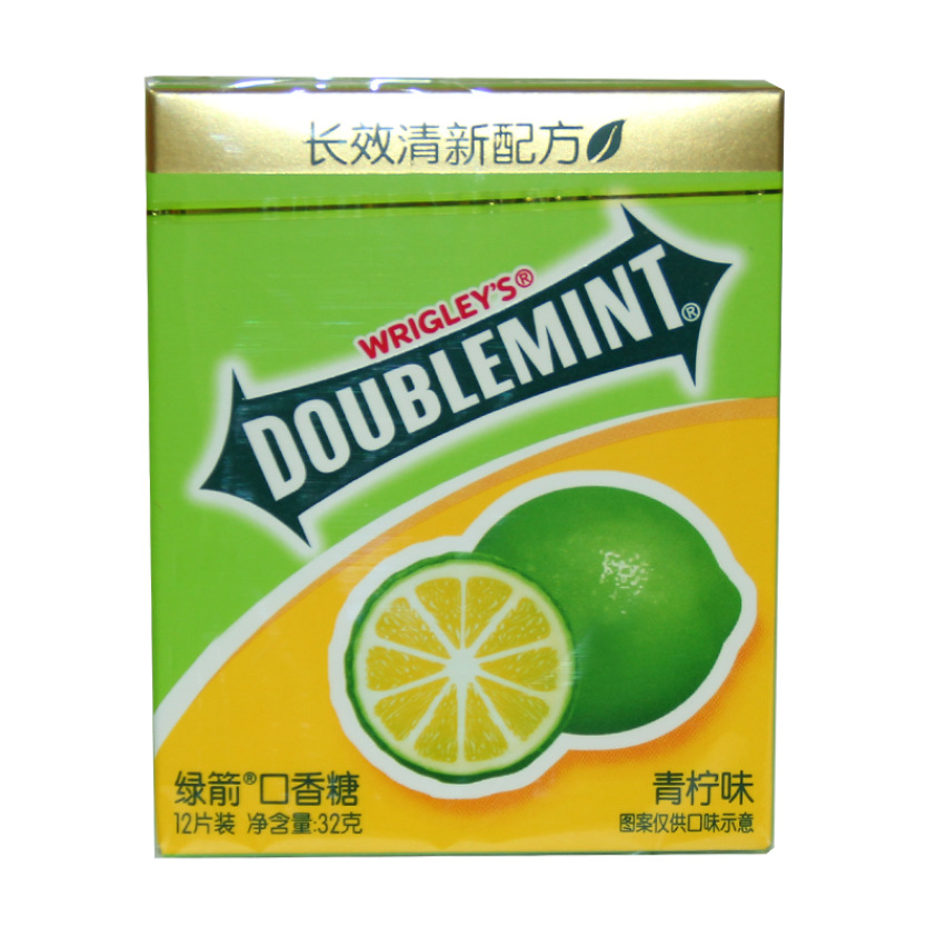 绿箭金装薄荷口香糖青柠味12片装*10包零食糖果批.发特价 1盒包邮
