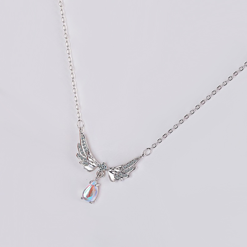 天使之翼项链韩版镶锆石气质甜美时尚个性设计天使翅膀锁骨链饰品