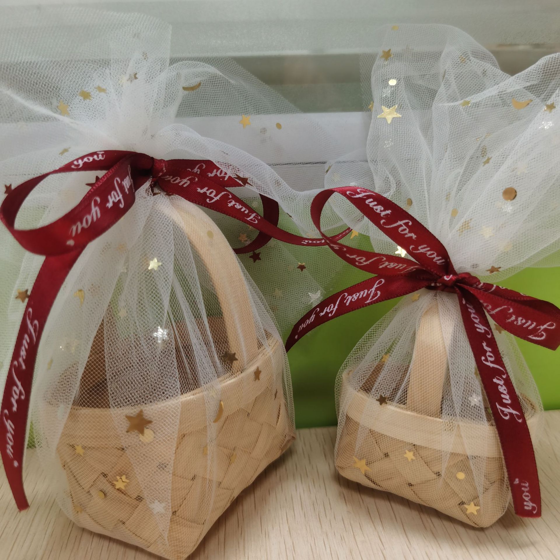 3万个木片编织批发小篮子喜庆桌糖篮香包包装空篮子椭圆形迷你喜糖