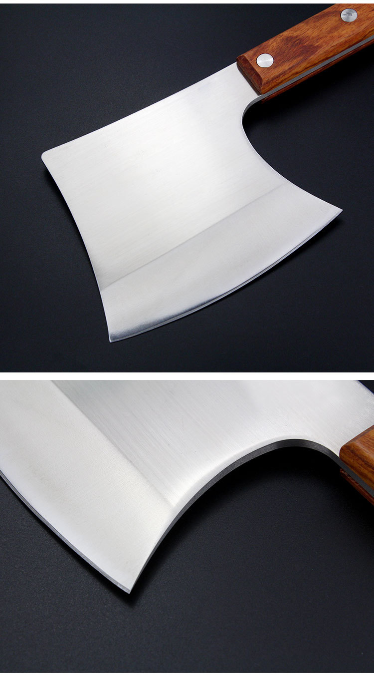 不锈钢砍斧刀木柄大砍骨刀专用金刚斧头刀加厚剁骨刀阳江大斩骨刀