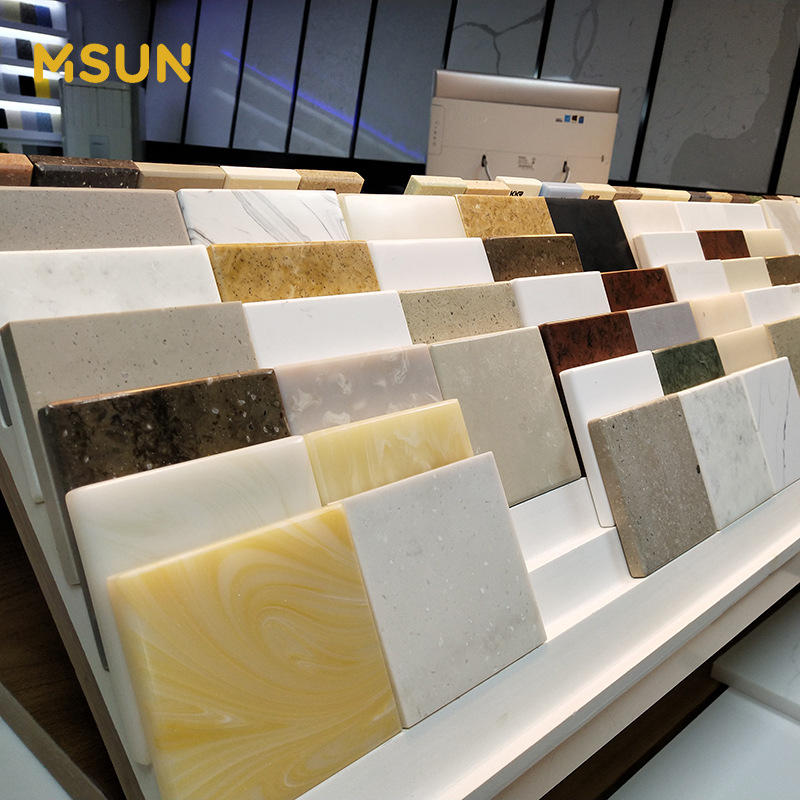 人造石厂家批发亚克力花纹板 颗粒板板材可仿色仿版尺度测量