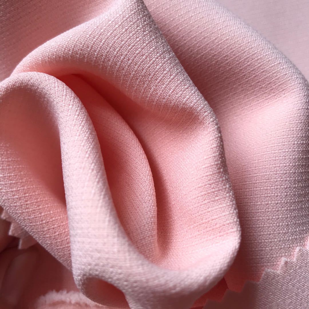 厂家现货 竹节150d长丝四面弹涤纶布 职业装汉服连衣裙女装面料