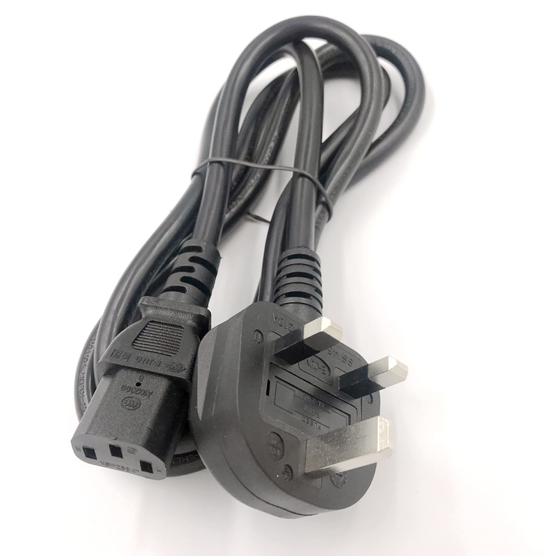 5平方英规电源线 bs英标三插 10a 13a插头线 英式品字尾电源线