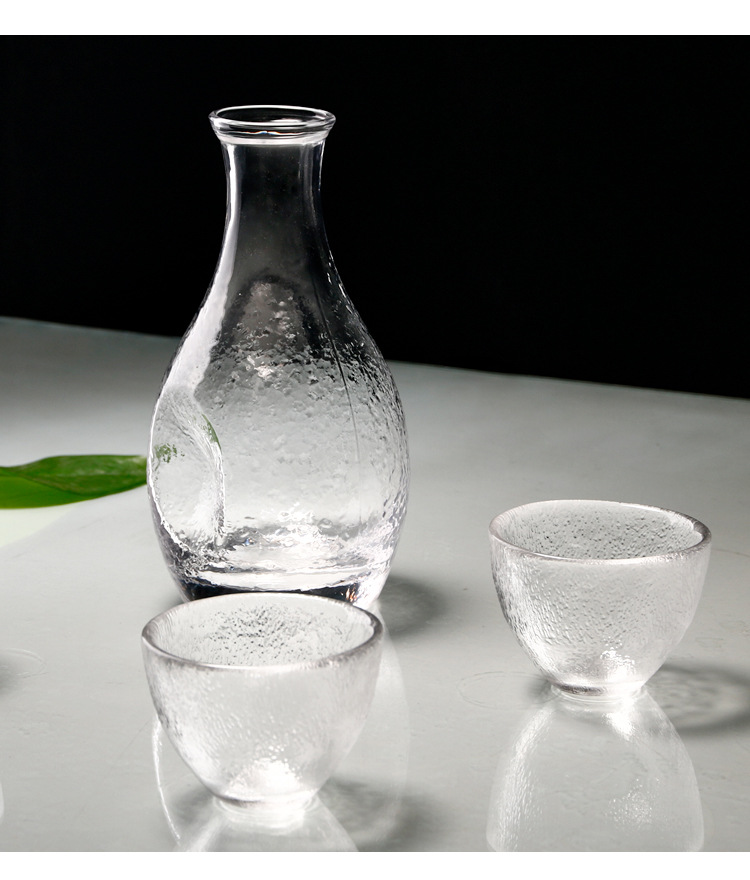 目纹三杯酒壶酒具定制礼品玻璃锤酒杯酒壶日式清厂家直销一壶黄