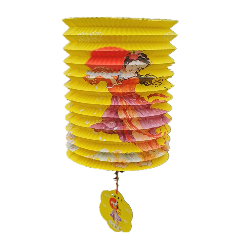 16cm风琴灯 新年春节元宵节儿童卡通纸灯笼批发 装饰折叠灯笼