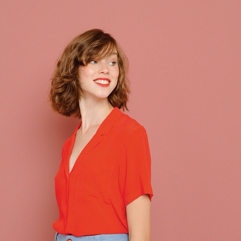 软糯重砂洗真丝 轻熟风西瓜红 帅气小翻领短袖衬衫