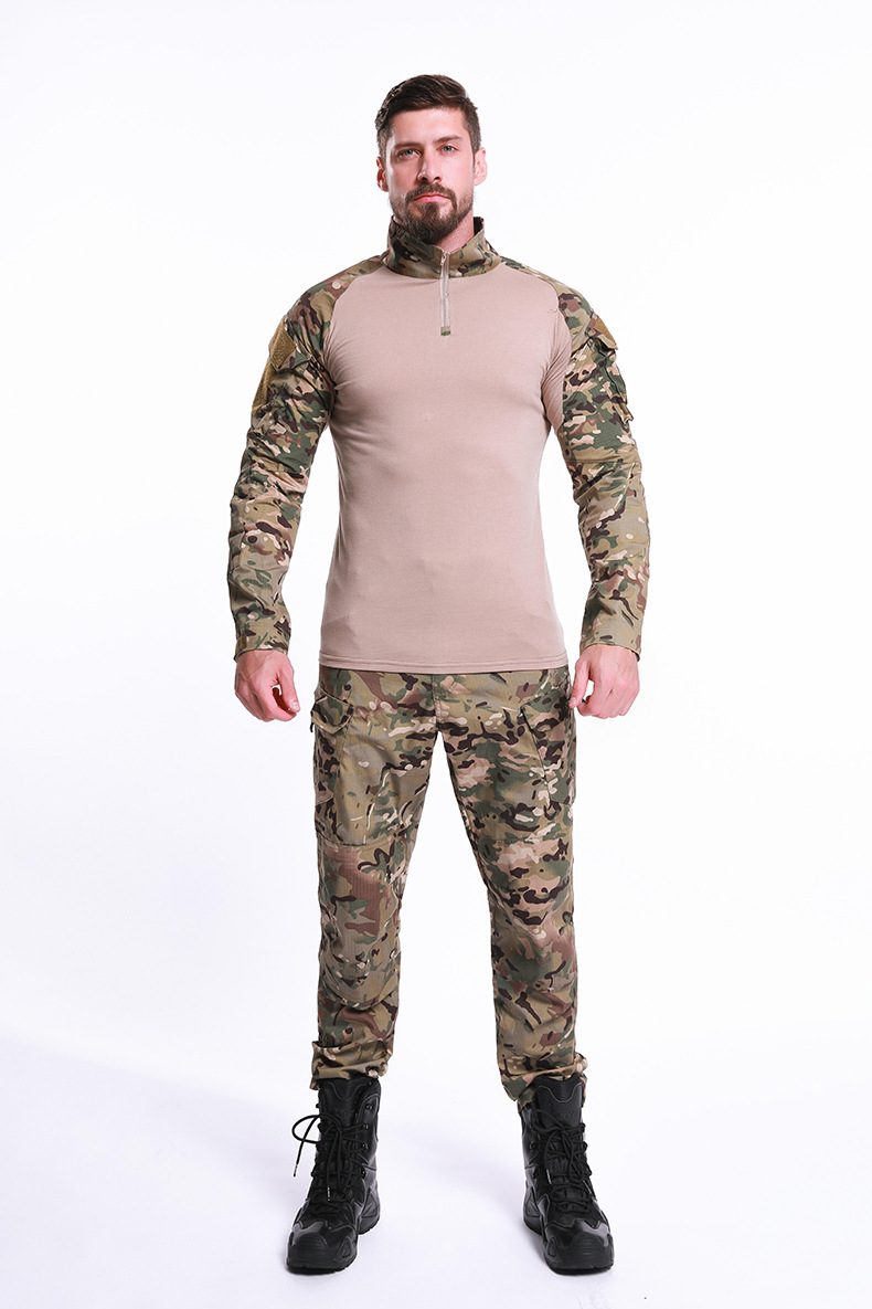 厂家直销 蛙服长袖t恤 套服上衣迷彩男士长袖 军训长袖t恤