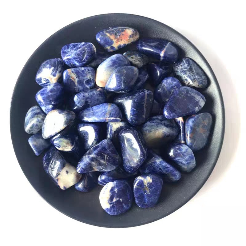 天然蓝纹石随型碎石手把件颜色好鱼缸花盆摆件大颗粒批发