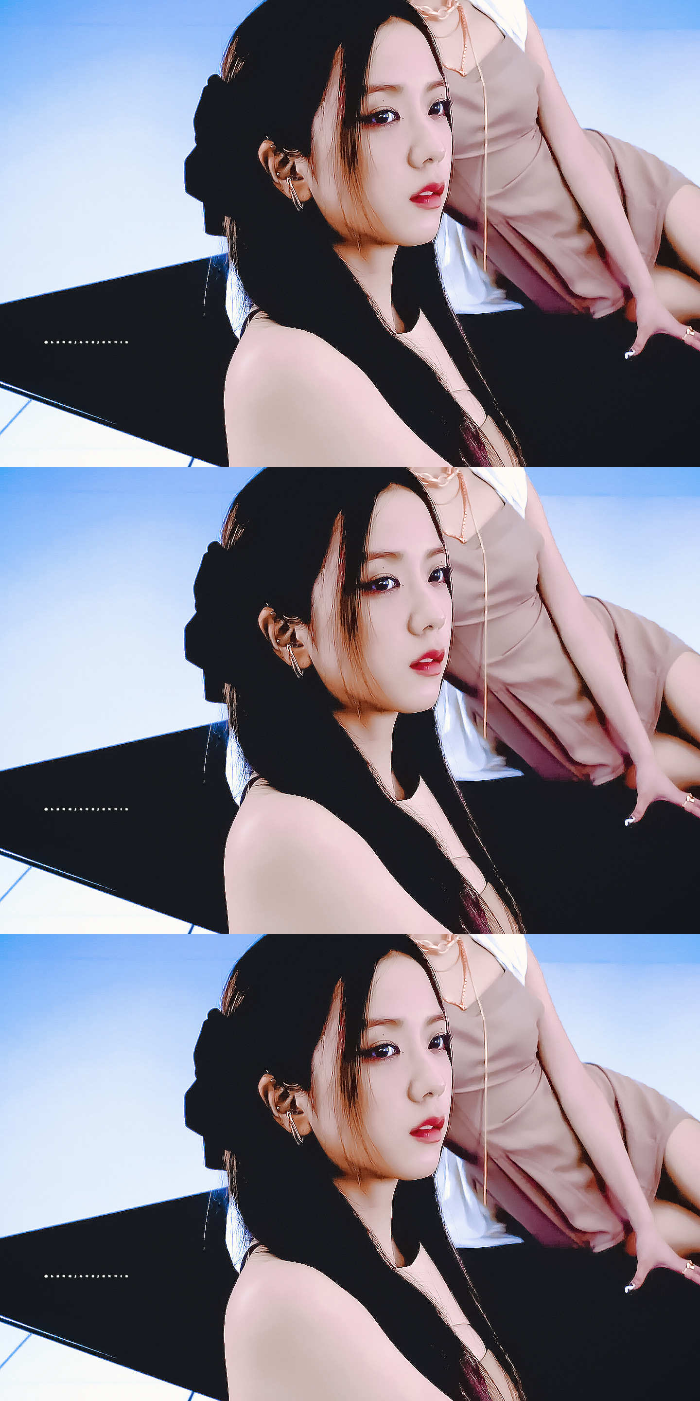 blackpink jisoo智秀同款黑丝绒蝴蝶结发夹发卡 韩版百搭头饰