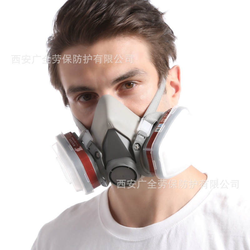 普达6200防毒面具喷漆油漆农药防异味防粉尘打磨活性炭防尘毒面罩
