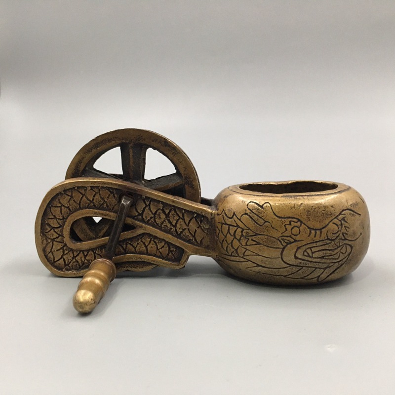 仿古铜龙头墨斗古董古玩收藏仿古铜制工艺品铜器摆件地摊货批发