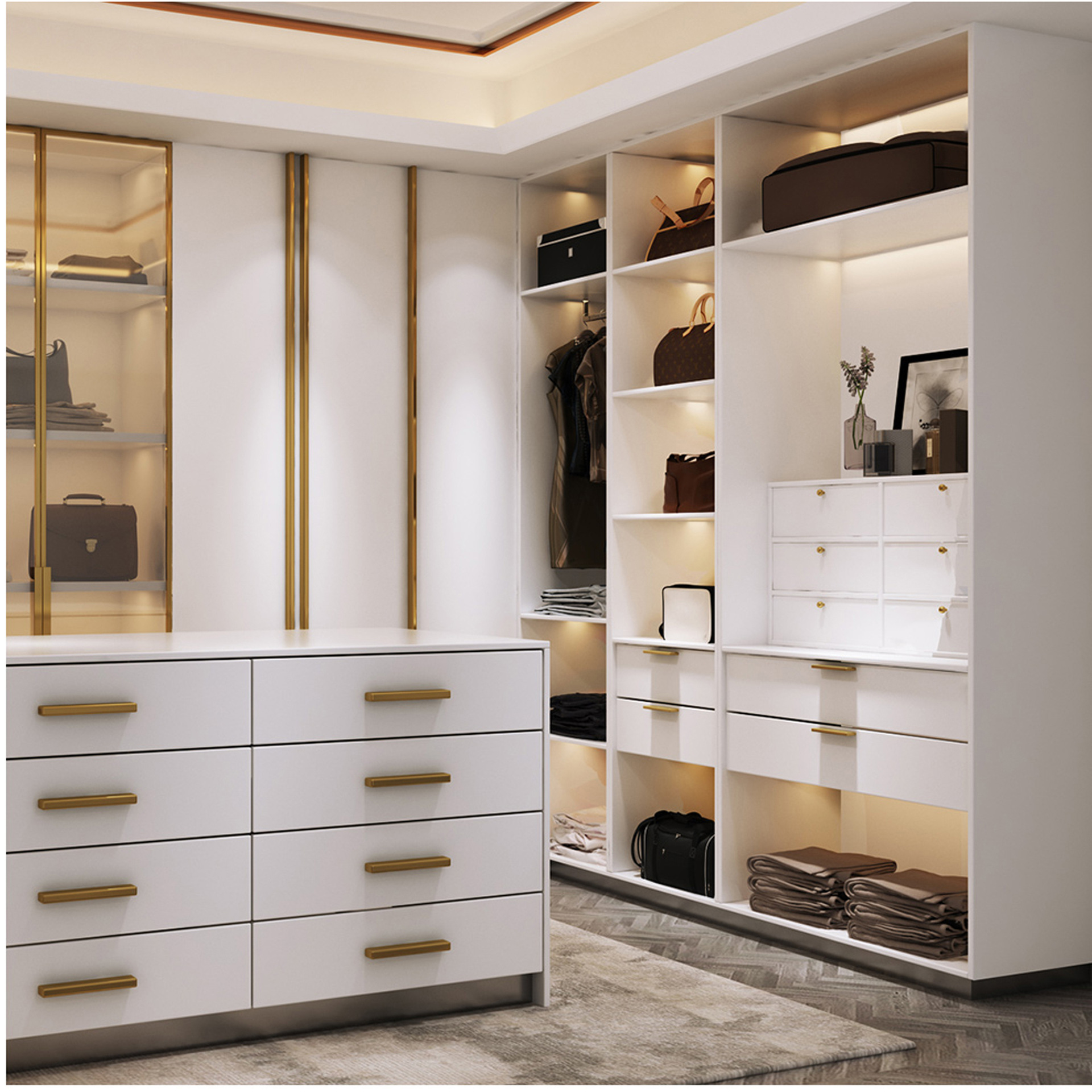 现代简约不锈钢衣柜 全屋定制衣柜 整体定制不锈钢衣柜 不锈钢收衣柜