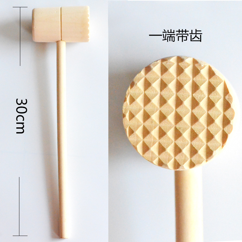 diy手工木锤子带齿木圆锤考古锤肉锤古法造纸术构树皮配件工具