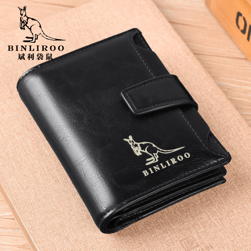 Anti-Degaussing Wallet Men's Short PU Leather Wallet Zipper Vintage Wax Oil Youth Vertical Cross-Border RFID Anti-Theft Swiping