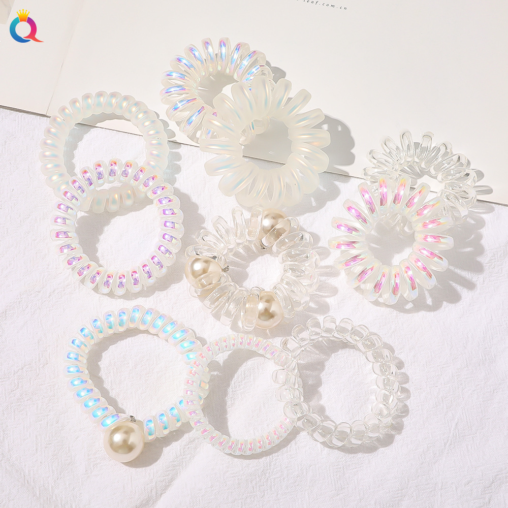 Qiyue Mermaid Phone Line Hair Ring Girl Frosted Seamless Phone Head Rope Thick Ponytail Korean Simple Rubber Band