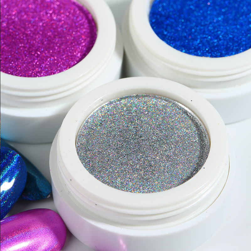 跨境专供固态美甲镭射粉极光七彩镭射粉孔雀粉七彩色镭射极光粉